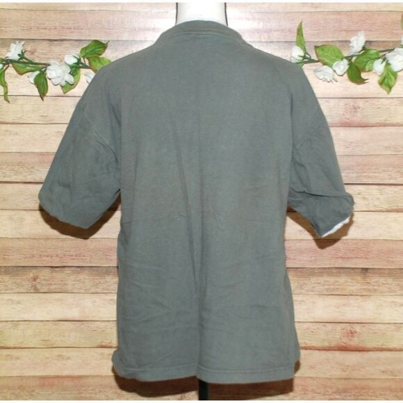Sky Blue Ladies Vintage Gray T-Shirt Size L Short Sleeve Stretch Sevilla Spain - Picture 6 of 8